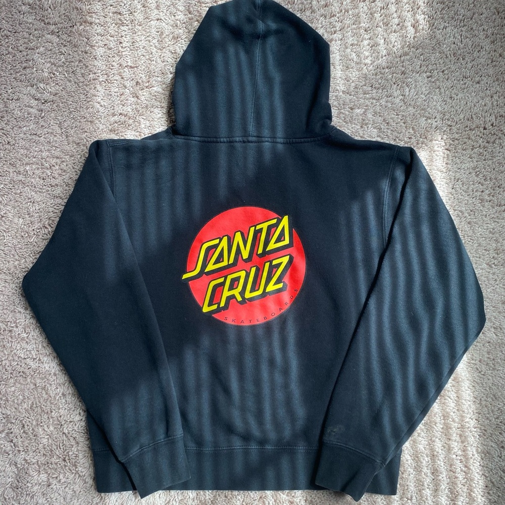 Santa Cruz Skateboards Black Hoodie with Red & Yellow Logo
